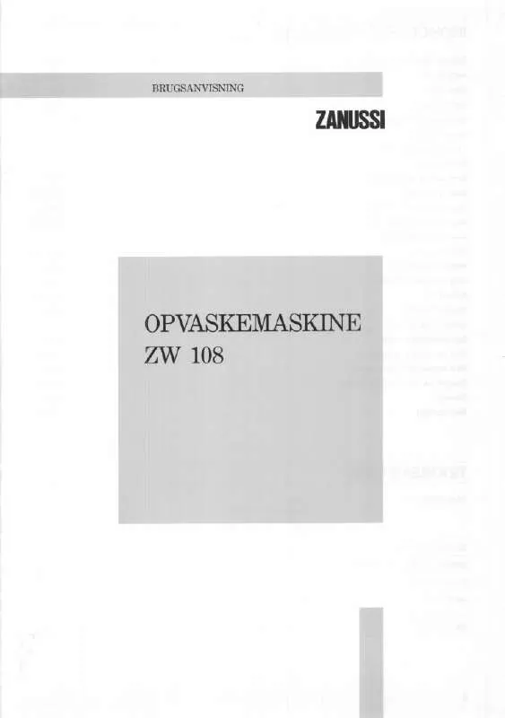 Mode d'emploi ZANUSSI ZW108