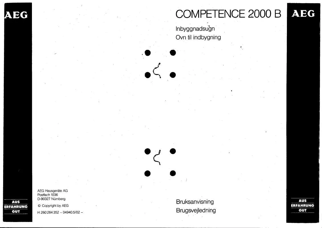 Mode d'emploi AEG-ELECTROLUX 2000B-W SDK