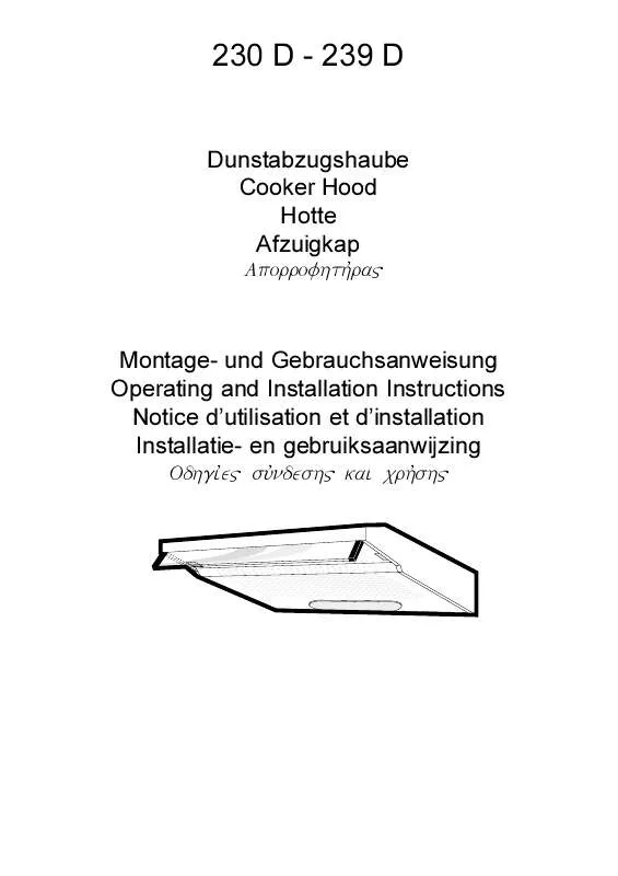 Mode d'emploi AEG-ELECTROLUX 239D-D