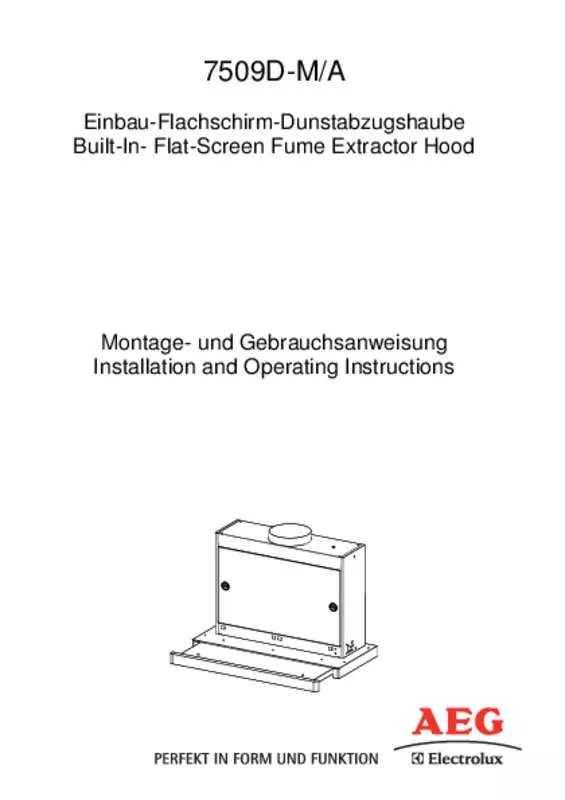 Mode d'emploi AEG-ELECTROLUX 7509D-M/A