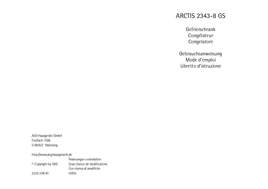 Mode d'emploi AEG-ELECTROLUX A2343GS8