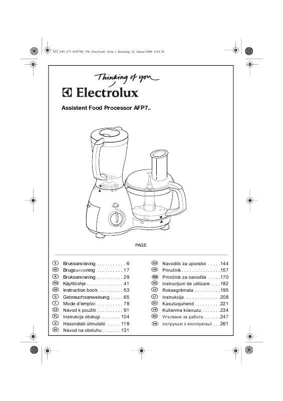 Mode d'emploi AEG-ELECTROLUX AFP700