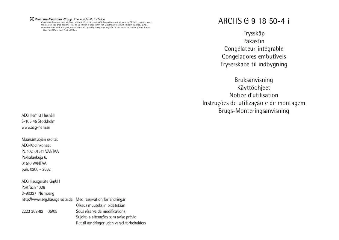 Mode d'emploi AEG-ELECTROLUX AG91850-4I