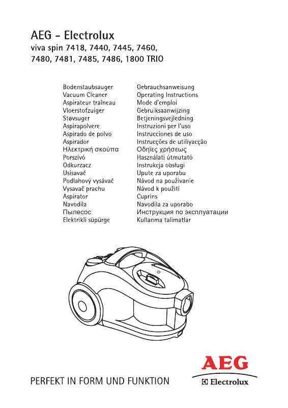 Mode d'emploi AEG-ELECTROLUX AVS7445