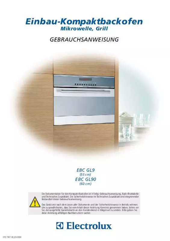 Mode d'emploi AEG-ELECTROLUX EBCGL9 CN