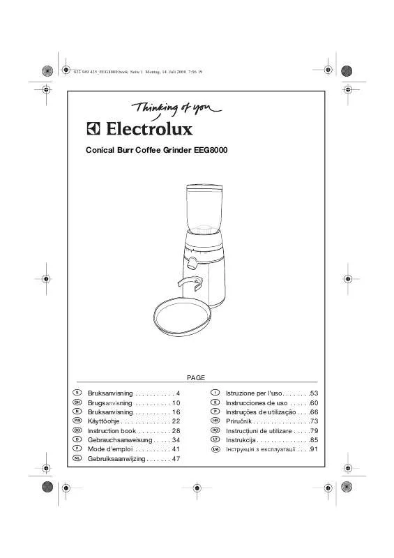 Mode d'emploi AEG-ELECTROLUX EEG8000