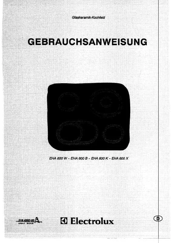 Mode d'emploi AEG-ELECTROLUX EHA600K