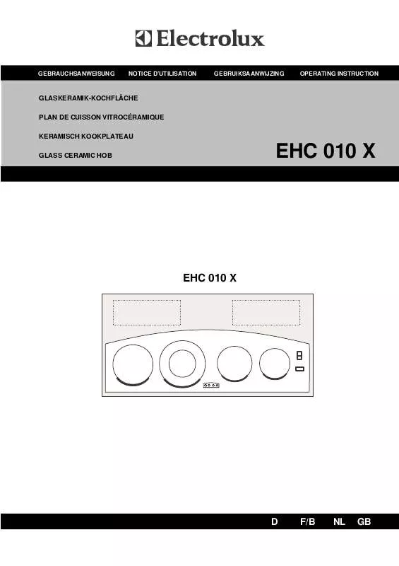 Mode d'emploi AEG-ELECTROLUX EHC101X