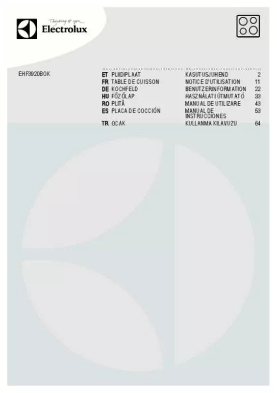 Mode d'emploi AEG-ELECTROLUX EHF3920BOK