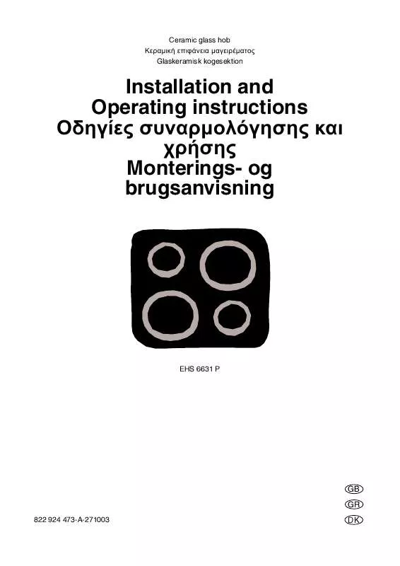 Mode d'emploi AEG-ELECTROLUX EHS6631P15A