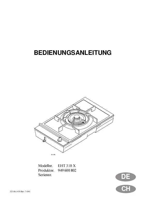 Mode d'emploi AEG-ELECTROLUX EHT310X