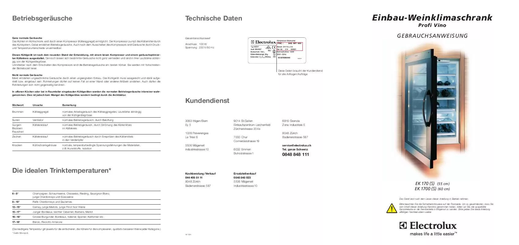 Mode d'emploi AEG-ELECTROLUX EK170010SRECN