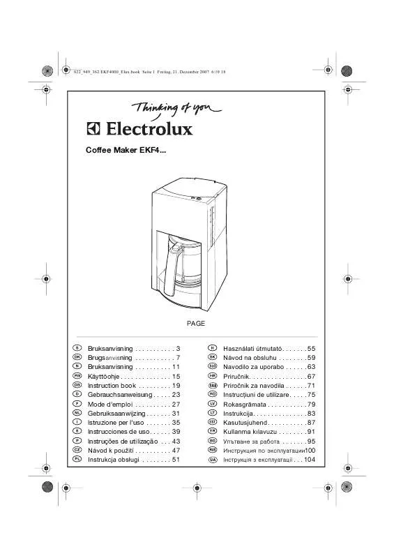 Mode d'emploi AEG-ELECTROLUX EKF4040