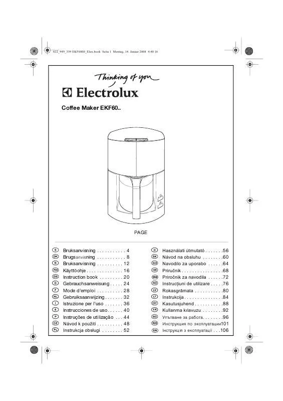 Mode d'emploi AEG-ELECTROLUX EKF6000