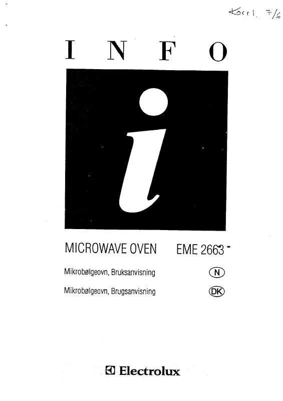 Mode d'emploi AEG-ELECTROLUX EME2663