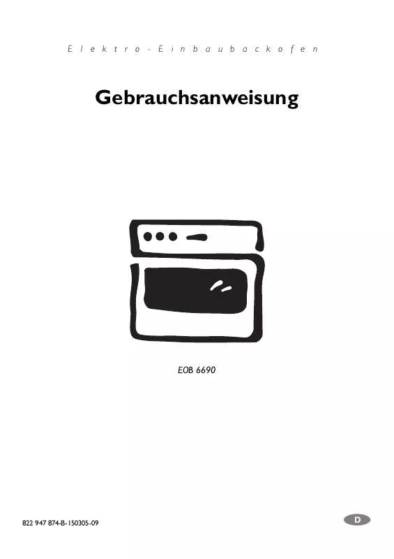 Mode d'emploi AEG-ELECTROLUX EOB6690W ELUX EURO