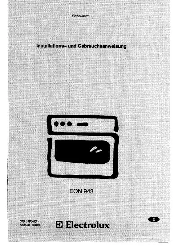 Mode d'emploi AEG-ELECTROLUX EON943B