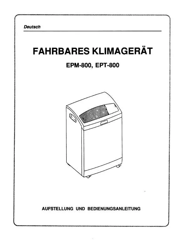 Mode d'emploi AEG-ELECTROLUX EPT800