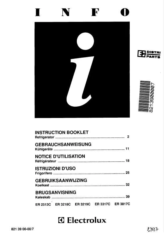 Mode d'emploi AEG-ELECTROLUX ER2513C