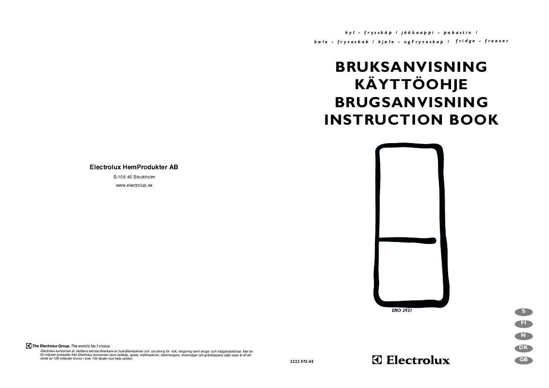 Mode d'emploi AEG-ELECTROLUX ERO2921