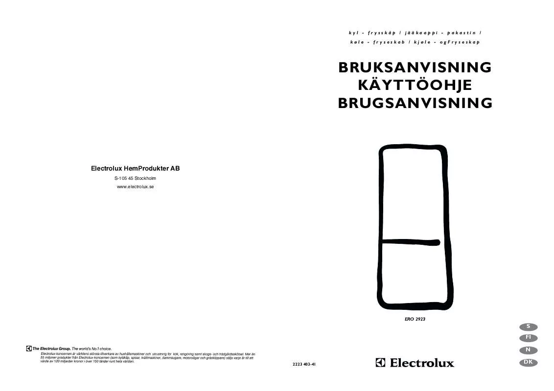 Mode d'emploi AEG-ELECTROLUX ERO2923