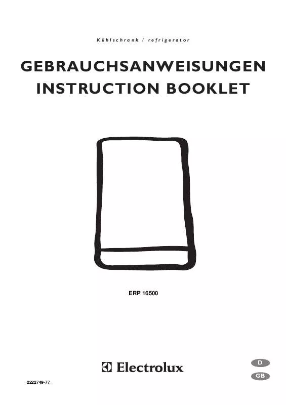 Mode d'emploi AEG-ELECTROLUX ERP16500