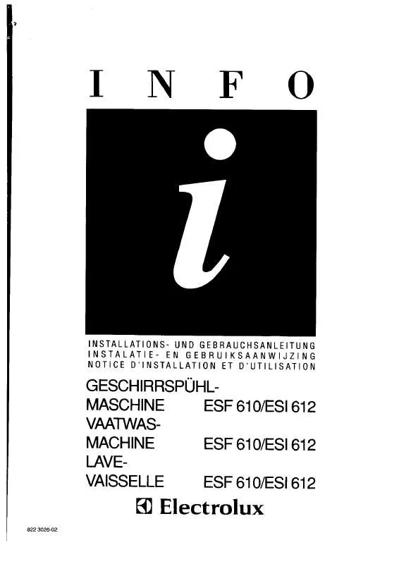 Mode d'emploi AEG-ELECTROLUX ESF610