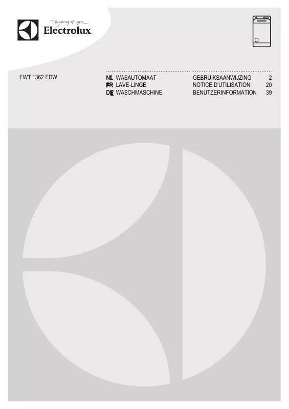 Mode d'emploi AEG-ELECTROLUX EWT1362EDW