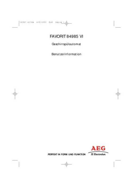 Mode d'emploi AEG-ELECTROLUX F84985VI