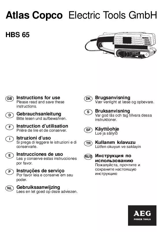 Mode d'emploi AEG-ELECTROLUX HBS 65