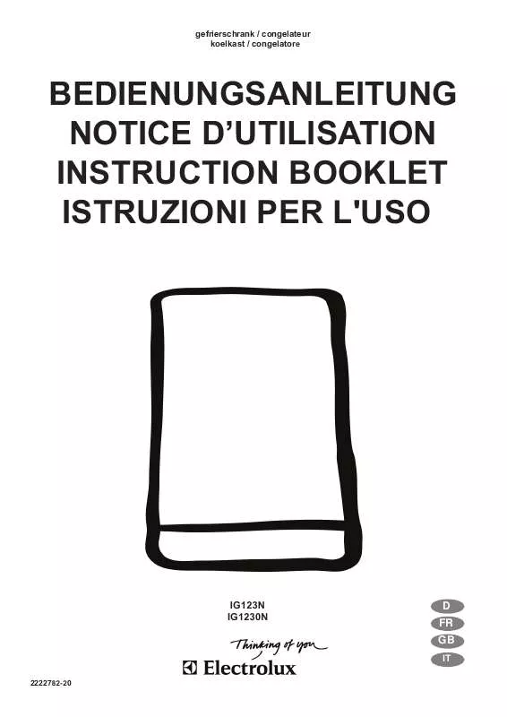 Mode d'emploi AEG-ELECTROLUX IG123N