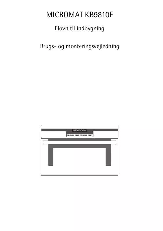 Mode d'emploi AEG-ELECTROLUX KB9810E-A