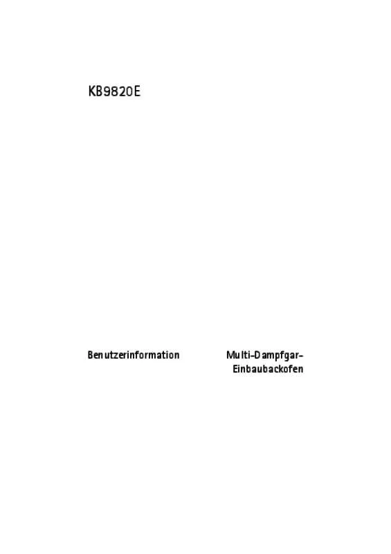 Mode d'emploi AEG-ELECTROLUX KB9820E-M NEW COOL