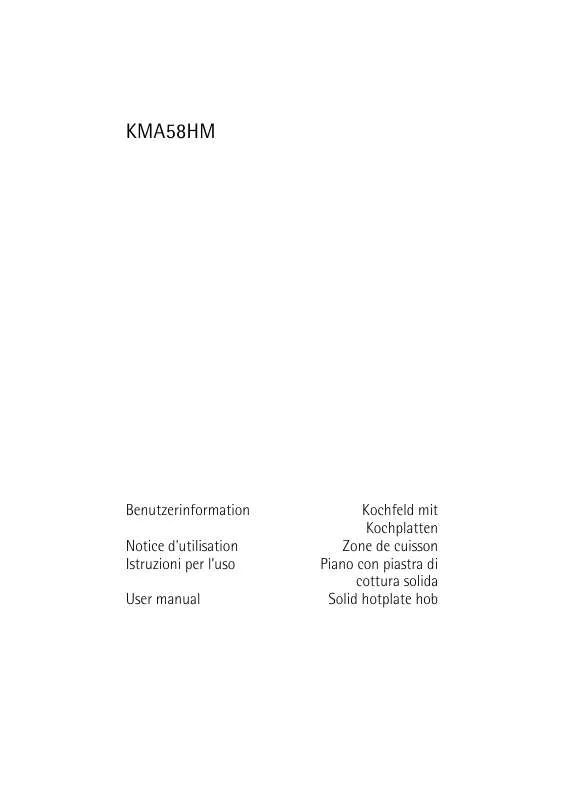 Mode d'emploi AEG-ELECTROLUX KMA58HM