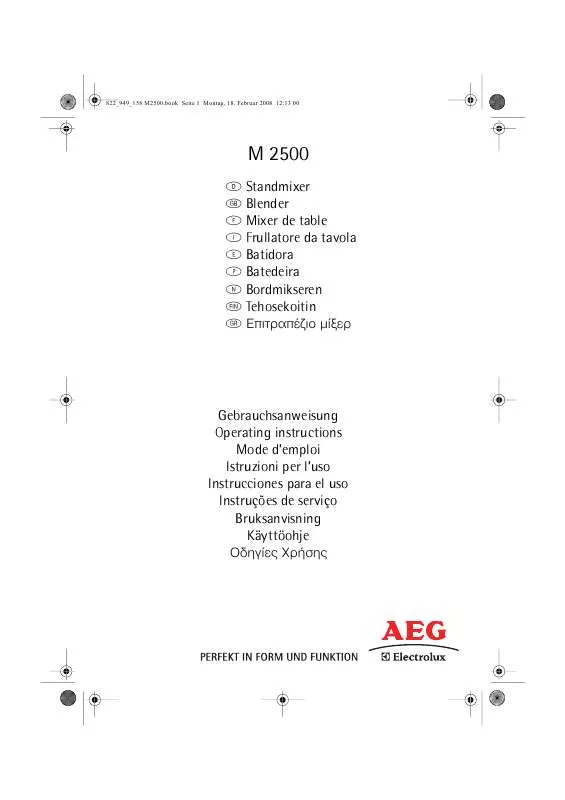 Mode d'emploi AEG-ELECTROLUX M2500