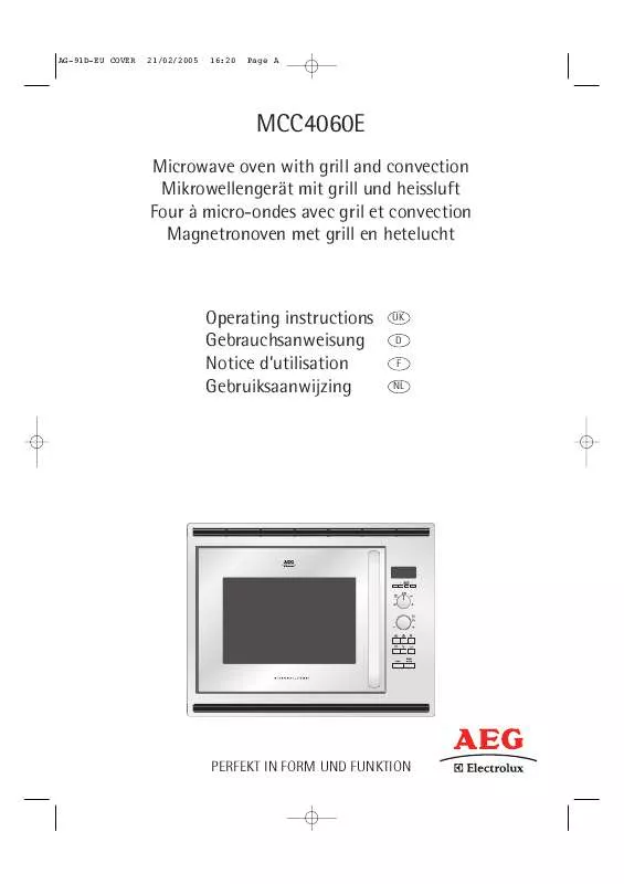 Mode d'emploi AEG-ELECTROLUX MCC4060EM