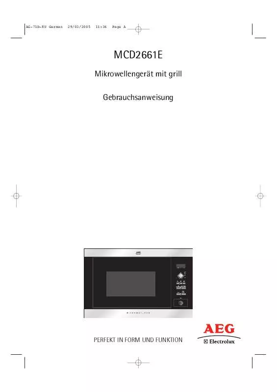 Mode d'emploi AEG-ELECTROLUX MCD2661E-A