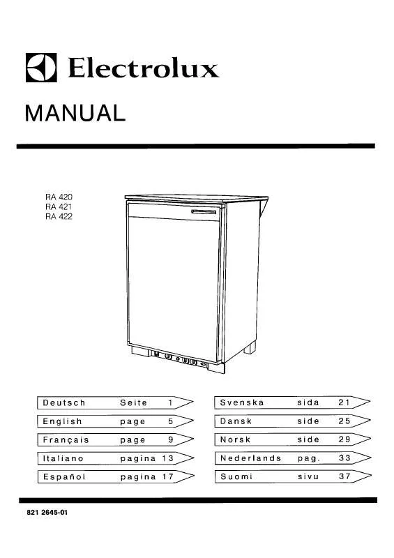 Mode d'emploi AEG-ELECTROLUX RA421