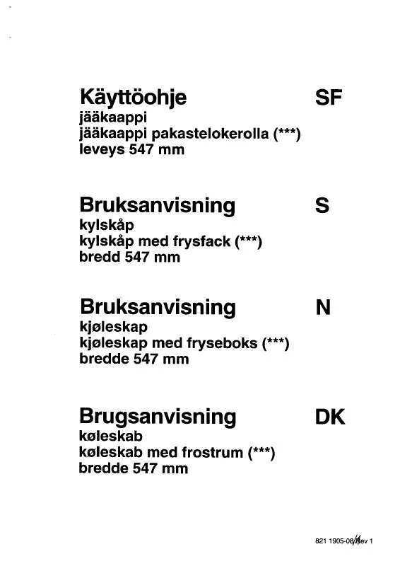 Mode d'emploi AEG-ELECTROLUX RF632GDK