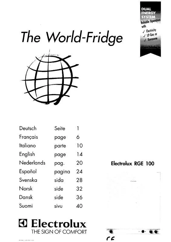 Mode d'emploi AEG-ELECTROLUX RGE100