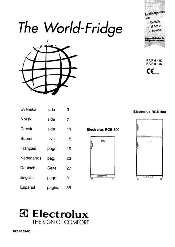 Mode d'emploi AEG-ELECTROLUX RGE300