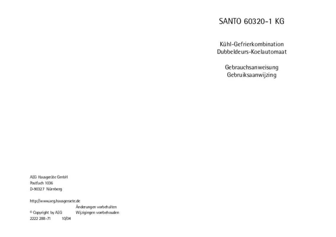 Mode d'emploi AEG-ELECTROLUX S60320KG1