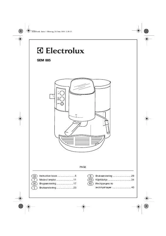 Mode d'emploi AEG-ELECTROLUX SEM885