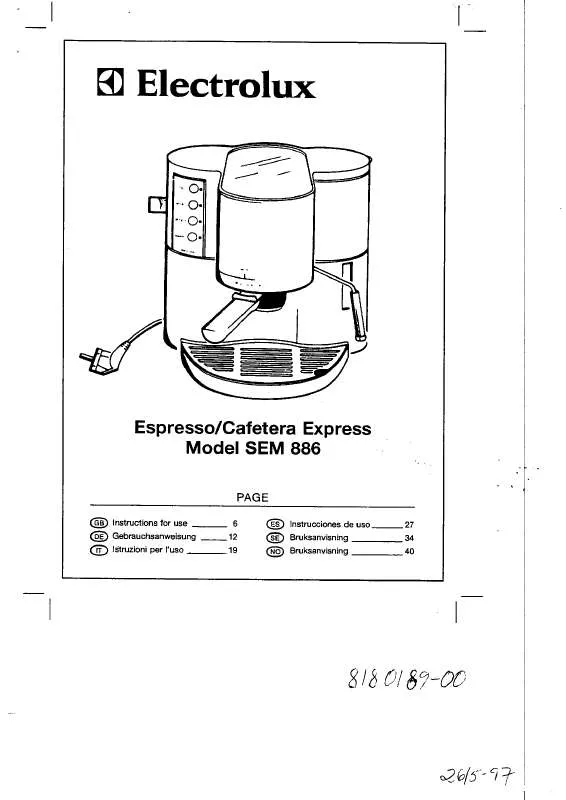 Mode d'emploi AEG-ELECTROLUX SEM886