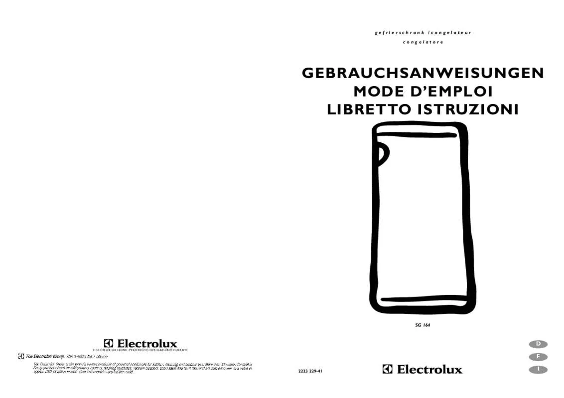 Mode d'emploi AEG-ELECTROLUX SG164