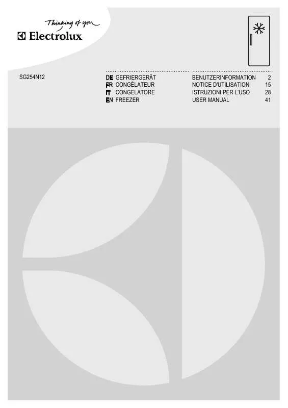 Mode d'emploi AEG-ELECTROLUX SG254N12