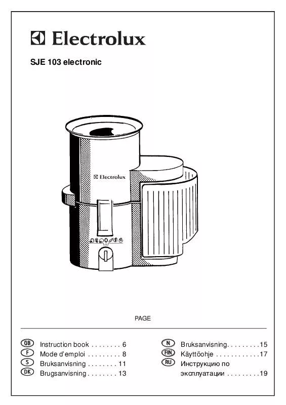 Mode d'emploi AEG-ELECTROLUX SJE103