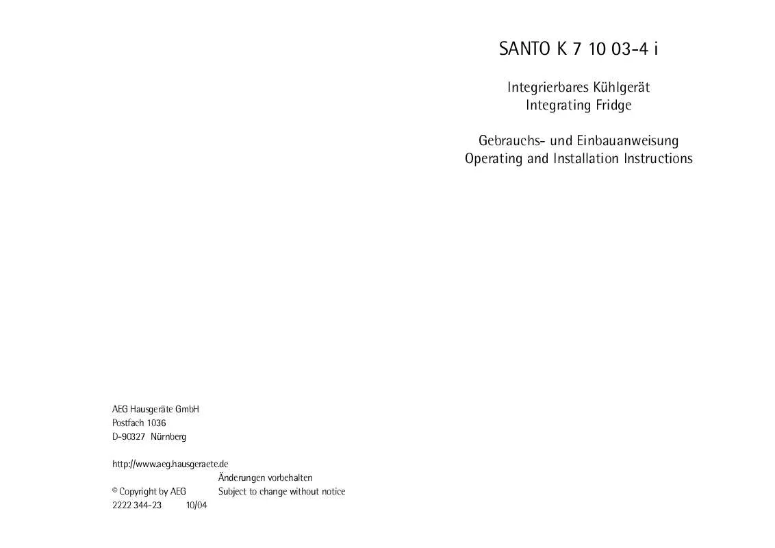 Mode d'emploi AEG-ELECTROLUX SK71003-4I