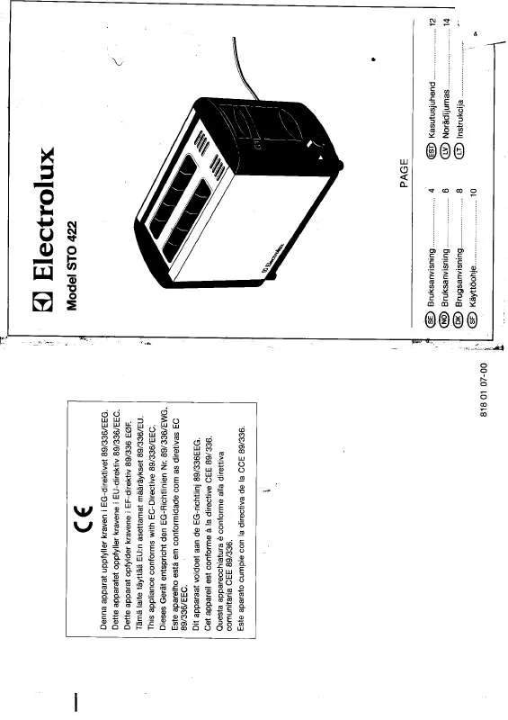 Mode d'emploi AEG-ELECTROLUX STO464