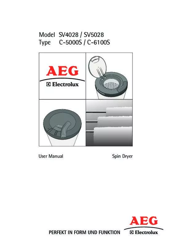 Mode d'emploi AEG-ELECTROLUX SV4028